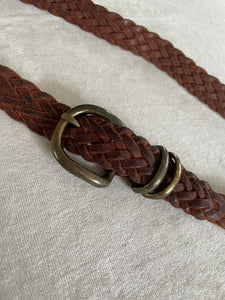Vintage leather braided belt