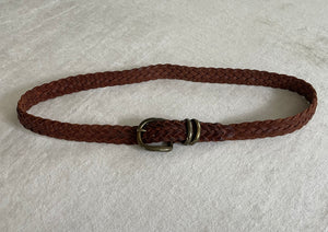 Vintage leather braided belt