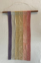 Load image into Gallery viewer, Second hand handmade linen rainbow wall flag
