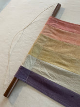 Load image into Gallery viewer, Second hand handmade linen rainbow wall flag