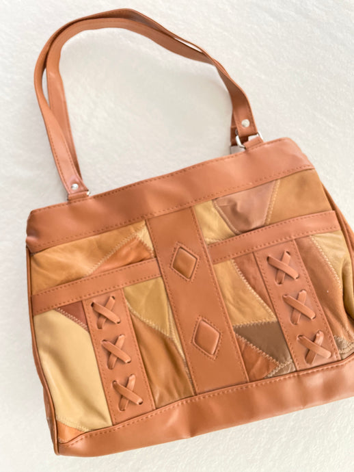 Vintage leather patchwork purse